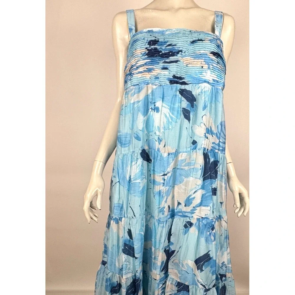 Abercrombie & Fitch‎ Tiered Ruched Babydoll Maxi Dress Women XL NWT $200 Lined